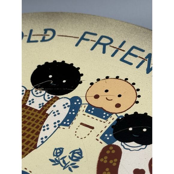 Vintage “Old Friends” Country Folk Art Wooden Plaque Wall Hanging - Picture 5 of 5